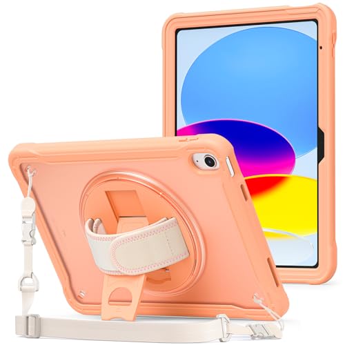 ProCase Stoßfeste Hülle für iPad 10. Generation 2022 10,9 Zoll, Robuste Schutzhülle mit Handschlaufe 360 Grad Drehständer Kickstand Heavy Duty Cover Case Kompatibel mit ipad 10th Gen -Orange ProCase Stoßfeste Hülle für iPad 10. Generation 2022 10,9 Zoll, Robuste Schutzhülle mit Handschlaufe 360 Grad Drehständer Kickstand Heavy Duty Cover Case Kompatibel mit ipad 10th Gen -Orange von ProCase