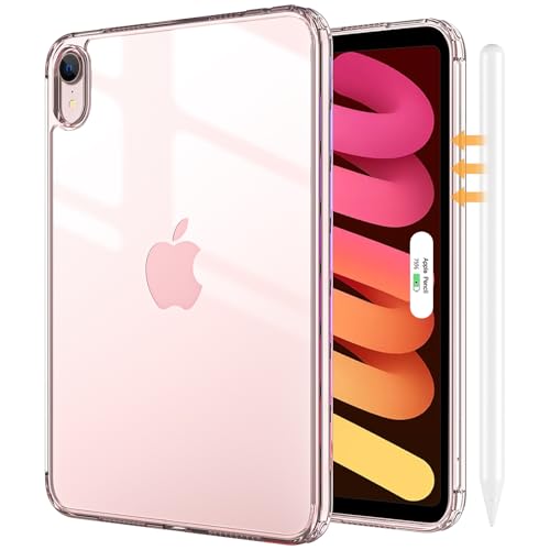ProCase Transparent Hülle für iPad Mini 7 Gen(A17 Pro) 2024 / Mini 6 Gen 8,3" 2021, Slim Leicht Transparenter Rücken Cover für iPad Mini 7/6 8,3 Zoll -Transparent Rosa von ProCase