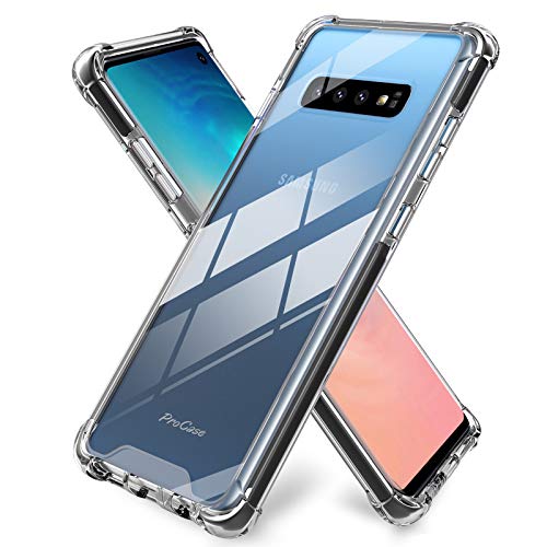 ProCase Ultradünn Schutzhülle für Samsung Galaxy S10 6.1, Ultra Dünn TPU Bumper mit Verstärkten Ecken, Transparent Stoßfest Schutzhülle Schützen Cover Case für Samsung Galaxy S10 2019 –Transparent von ProCase