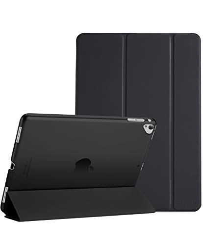 ProCase iPad Pro 12.9 Zoll 2017/2015 Hülle Cover (Alte Model, 1st und 2nd Gen.), Ultra Dünn Leicht Stand Schutzhülle Shell mit Translucent Frosted Rückhülle Schutzhülle –Schwarz von ProCase