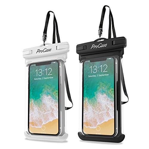 ProCase 2 Stück Wasserdicht Handyhülle,Unterwasser Hülle IPX8 Waterproof Handytasche für 6.9" iPhone 16 15 14 13 12 Pro Max/Samsung Galaxy S24 S23 Ultra S22 A54 Weiteren Smart Phone bis 7 Zoll von ProCase