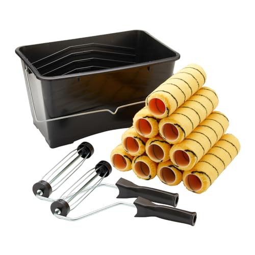 13-teiliges ProDec-Partnerpaket, 15-Liter-Eimer, 2 x Rollenrahmen, 10 x mittelflorige Farbrollen, Handwerksqualität, für Dispersions- und Mauerwerksfarben an Innen- und Außenwänden und Decken 13-teiliges ProDec-Partnerpaket, 15-Liter-Eimer, 2 x Rollenrahmen, 10 x mittelflorige Farbrollen, Handwerksqualität, für Dispersions- und Mauerwerksfarben an Innen- und Außenwänden und Decken von ProDec