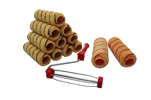 ProDec 225 mm x 38 mm 13-teiliges gewebtes Farbrollen-, Rahmen- und Pinselset zum Streichen mit Dispersions- und Mauerwerksfarben an Innen- und Außenwänden und Decken von ProDec
