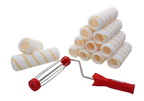 ProDec 225 mm x 44 mm, 13-teiliges Set aus gewebtem Farbroller für hohe Leistung und Rahmen für glattes Finish beim Streichen mit Handwerks- und Heimwerker-Dispersionsfarben an Innenwänden und Decken ProDec 225 mm x 44 mm, 13-teiliges Set aus gewebtem Farbroller für hohe Leistung und Rahmen für glattes Finish beim Streichen mit Handwerks- und Heimwerker-Dispersionsfarben an Innenwänden und Decken von ProDec