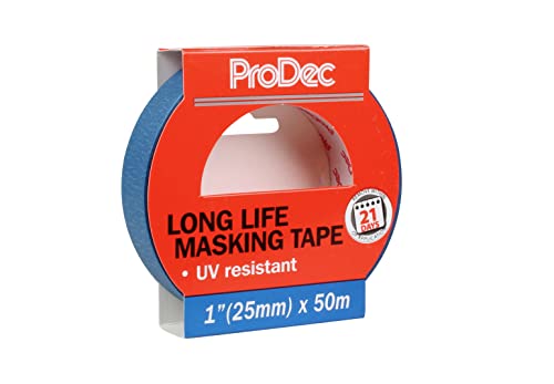 ProDec 25 mm x 50 m, langlebig, hitze-/UV-beständiges Maler-Abdeckband für empfindliche Oberflächen, sorgt für scharfe Farblinien beim Malen und Dekorieren im Innenbereich, kompatibel mit allen Farben von ProDec