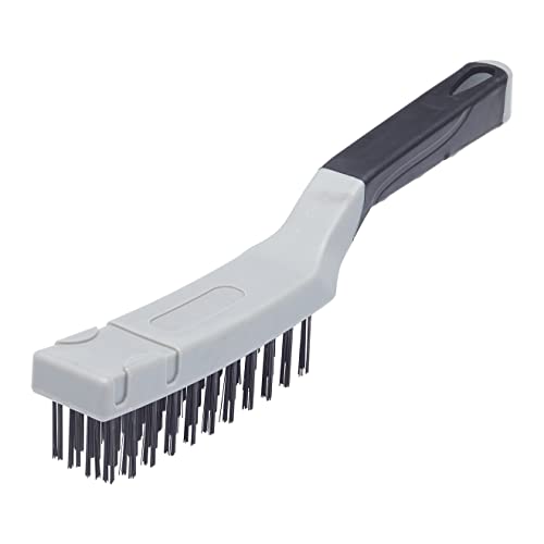 ProDec 275 mm Drahtbürste, 4 hochdichte Reihen aus Stahldraht für schwere Reinigung von Holz, Metall, Mauerwerk, Entfernung von Farbe und Schmutz, Reinigung von Rost, Gittern, Fliesen, Ziegeln, 125 mm von ProDec
