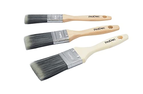 ProDec Decorator 3-teilig - Synthetisches Pinselset für glattes Finish mit Dispersions-, Glanz- und Satinfarben auf Wänden, Decken, Holz und Metall von ProDec