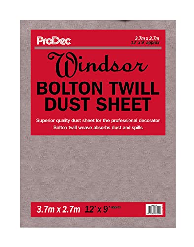 ProDec Windsor Bolton Twill, hohe Dichte, gewebte Baumwolle, Staubtuch zum Abdecken von Böden und Möbeln, 3,6 x 2,7 m ProDec Windsor Bolton Twill, hohe Dichte, gewebte Baumwolle, Staubtuch zum Abdecken von Böden und Möbeln, 3,6 x 2,7 m von ProDec