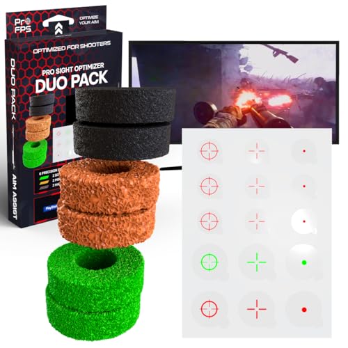 ProFPS 15er-Set Fadenkreuz Aufkleber Monitor & 6x Precision Rings Aim Ringe (Duo Pack) - PS5 Zubehör, PS4 Zubehör, Xbox Zubehör für Aim Assist & Aimbot - PlayStation Zubehör & PS5 Accessories von ProFPS