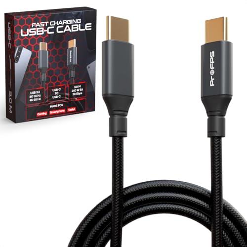 ProFPS 3m USB3.2 Schnell Ladekabel USB C für PS5 Controller, 240W USB C Ladekabel zu USB C Kabel, PS5 USBC Ladekabel für Playstation 5 Controller, Schnellladekabel USB C Kabel, PS5 Zubehor ProFPS 3m USB3.2 Schnell Ladekabel USB C für PS5 Controller, 240W USB C Ladekabel zu USB C Kabel, PS5 USBC Ladekabel für Playstation 5 Controller, Schnellladekabel USB C Kabel, PS5 Zubehor von ProFPS