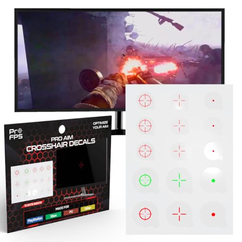 ProFPS Fastscope Crosshair Decals: 15er-Set Fadenkreuz Aufkleber Monitor - Quick Scope Aim Assist & Aimbot - PS5 Zubehör, PS4 Zubehör, Xbox Zubehör - Optimales PlayStation Zubehör & PS5 Accessories von ProFPS