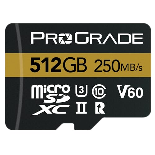 microSD Card V60 (512GB) - getestet für SD-Kartengeräte in voller Größe | Bis zu 250MB/s Lesen, 130MB/s Schreiben von ProGrade Digital von ProGrade Digital
