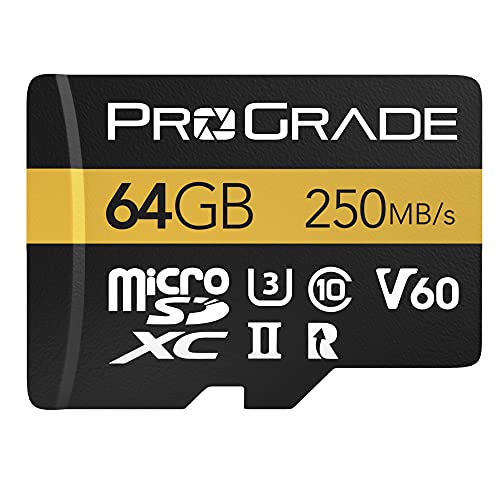 microSD Card V60 (64GB) - getestet für SD-Kartengeräte in voller Größe | Bis zu 250MB/s Lesen, 130MB/s Schreiben von ProGrade Digital von ProGrade Digital