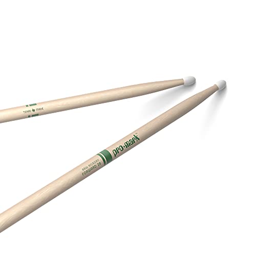 ProMark Drumsticks - Schlagzeug Sticks - Schlagzeugsticks - Klassischer Vorwärts 2B Drum Sticks - Ovale Nylonspitze - Natural, Raw Hickoryholz - 1 Paar von ProMark