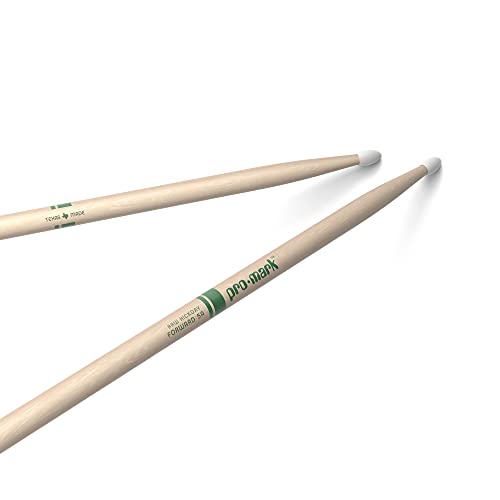 ProMark Drumsticks - Schlagzeug Sticks - Schlagzeugsticks - Klassischer Vorwärts 5A Drum Sticks - Ovale Nylonspitze - Natural, Raw Hickoryholz - 1 Paar von ProMark