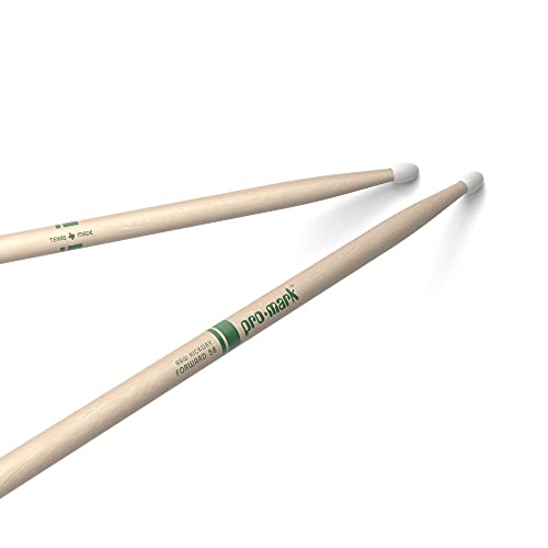 ProMark Drumsticks - Schlagzeug Sticks - Schlagzeugsticks - Klassischer Vorwärts 5B Drum Sticks - Ovale Nylonspitze - Natural, Raw Hickoryholz - 1 Paar von ProMark