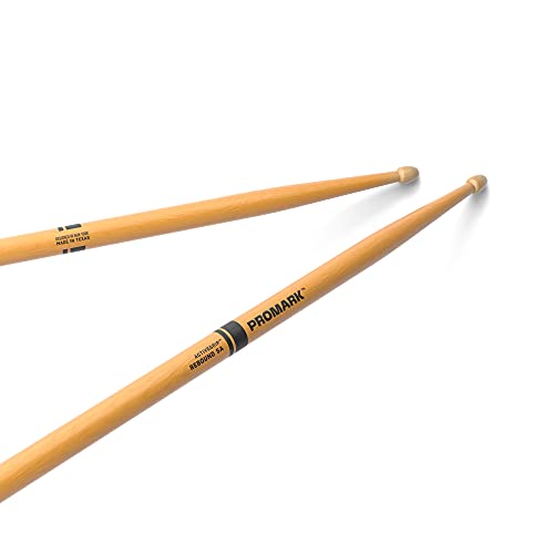 ProMark Schlagzeug Sticks - Rebound 5A Drum Sticks - ActiveGrip - Wird klebriger, wenn die Hände schwitzen - Active Grip Finish, Eichel-Tipp, Hickoryholz - 1 Paar von ProMark