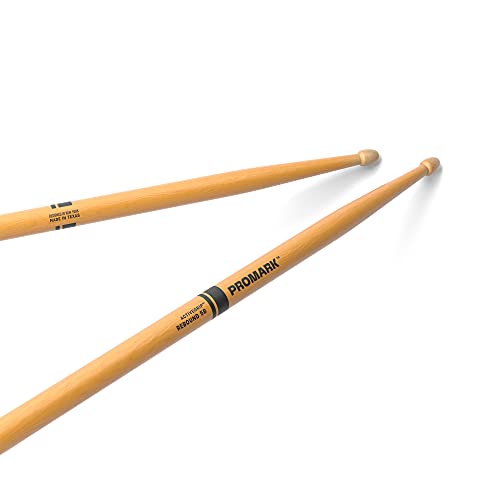 ProMark Schlagzeug Sticks - Rebound 5B Drum Sticks - ActiveGrip - Wird klebriger, wenn die Hände Schwitzen - Active Grip Finish, Eichel-TIPP, Hickoryholz - 1 Paar von ProMark