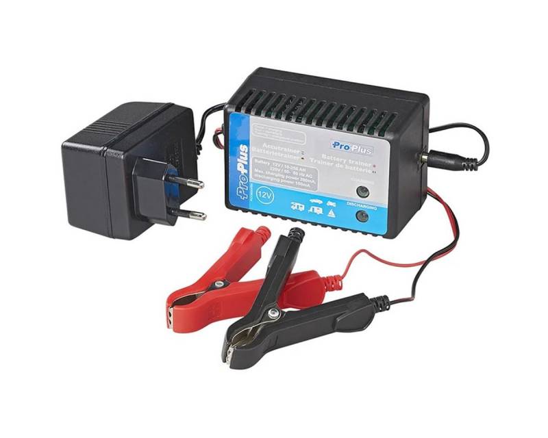 ProPlus KFZ Batterietrainer 12 V zum Aufladen & Entladen mit LED-Anzeigen Batterie-Ladegerät (1-tlg., max. Ladekapazität 300mA) von ProPlus