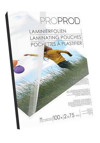 ProProd - Laminierfolien / Laminiertaschen - A4 2x75/80 Mikron - 100 Stück - Matt von ProProd