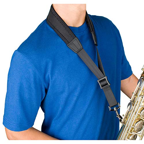 Protec Ballistic Neopren, Saxophon Nackengurt mit Beschichtete Metall-Haken 24-Inch (Tall) schwarz von ProTec
