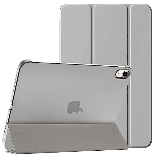 PROTech Hülle für iPad 10. Generation 2022, Slim Stand Cover für iPad 10th Gen 10.9 Zoll, unterstützt Touch ID, Auto Wake/Sleep Smart Shell mit durchscheinender Rückseite (Grau) von ProTech