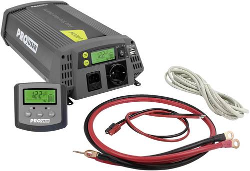 ProUser Wechselrichter Sinus PSI1000TX 1000W 12 V/DC - 230 V/AC, 5 V/DC inkl. Fernbedienung von ProUser