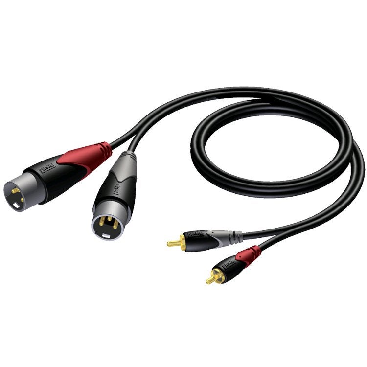 Procab CLA701 Classic 2x Cinch-Stecker - XLR-Stecker-Adapterkabel, 3 Meter von Procab