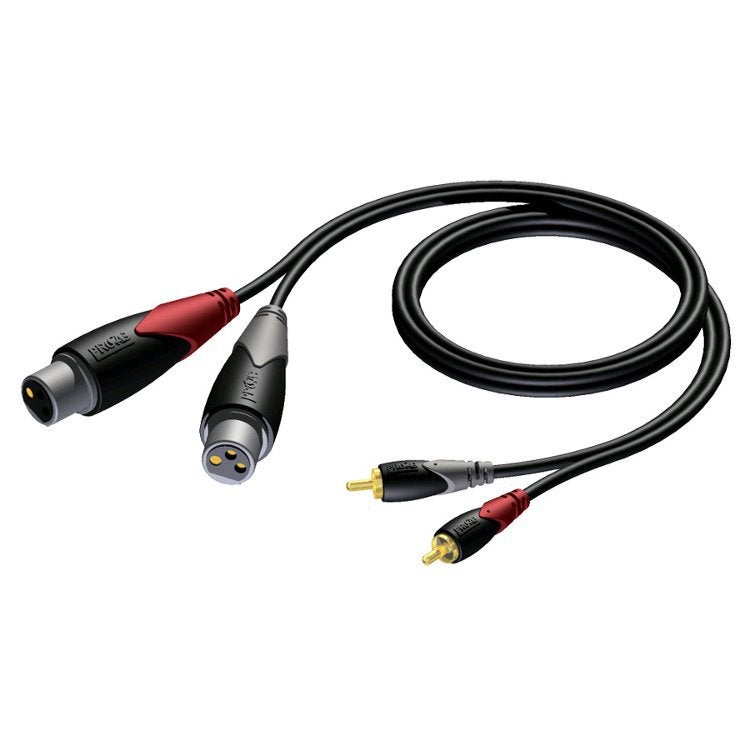 Procab CLA705 Classic 2x RCA - 2x XLR Adapterkabel, 3 m von Procab
