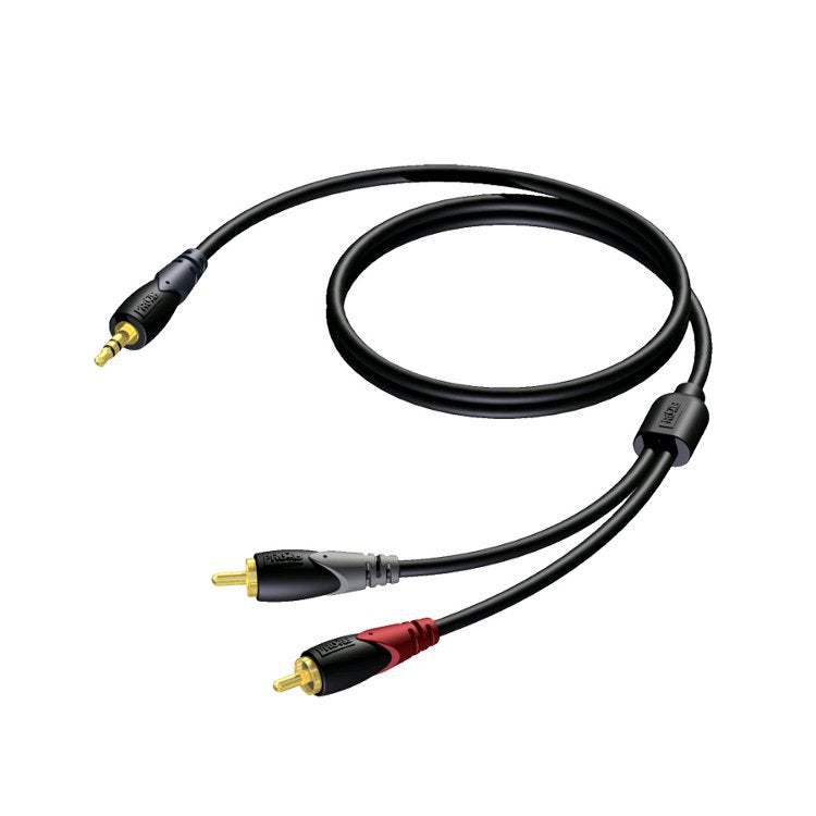 Procab CLA711 Classic 1x 3,5 mm Stereo-Klinke - 2 x Cinch-Stecker Adapterkabel, 10 m von Procab