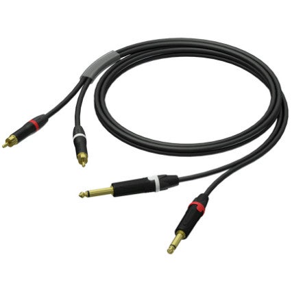 Procab PRA631/3 Prime adapter cable, 2x RCA - 2x jack, 3 m von Procab