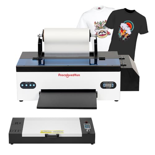 A3 DTF-Drucker mit Rolleneinzug, L1800 T-Shirt-Drucker, Direkt-zu-Film-Druckmaschine, DTF-Transferdrucker für Stoffe, Leder, Taschen, Hoodies, Onesies usw. (DTF-Drucker + Ofen) von Procoloredfun