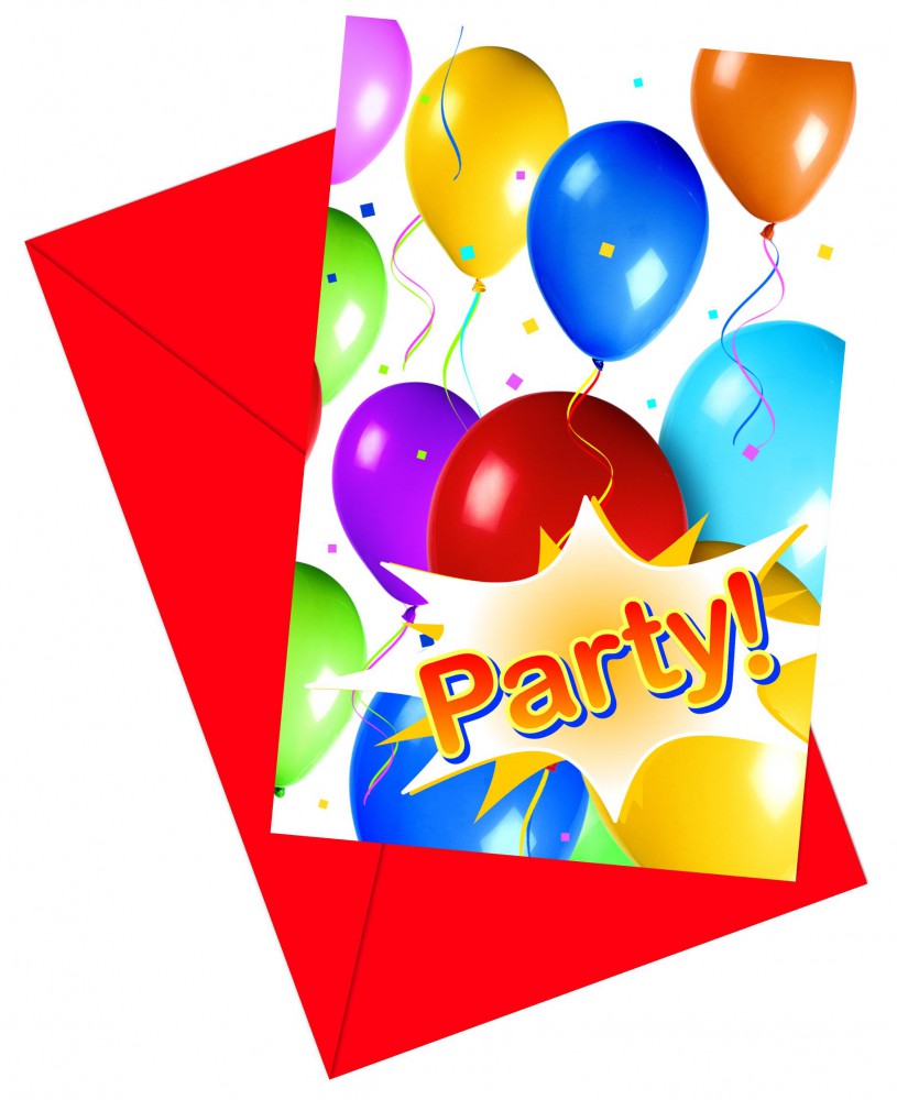Balloons Party Einladungskarten mit Umschlag von Procos