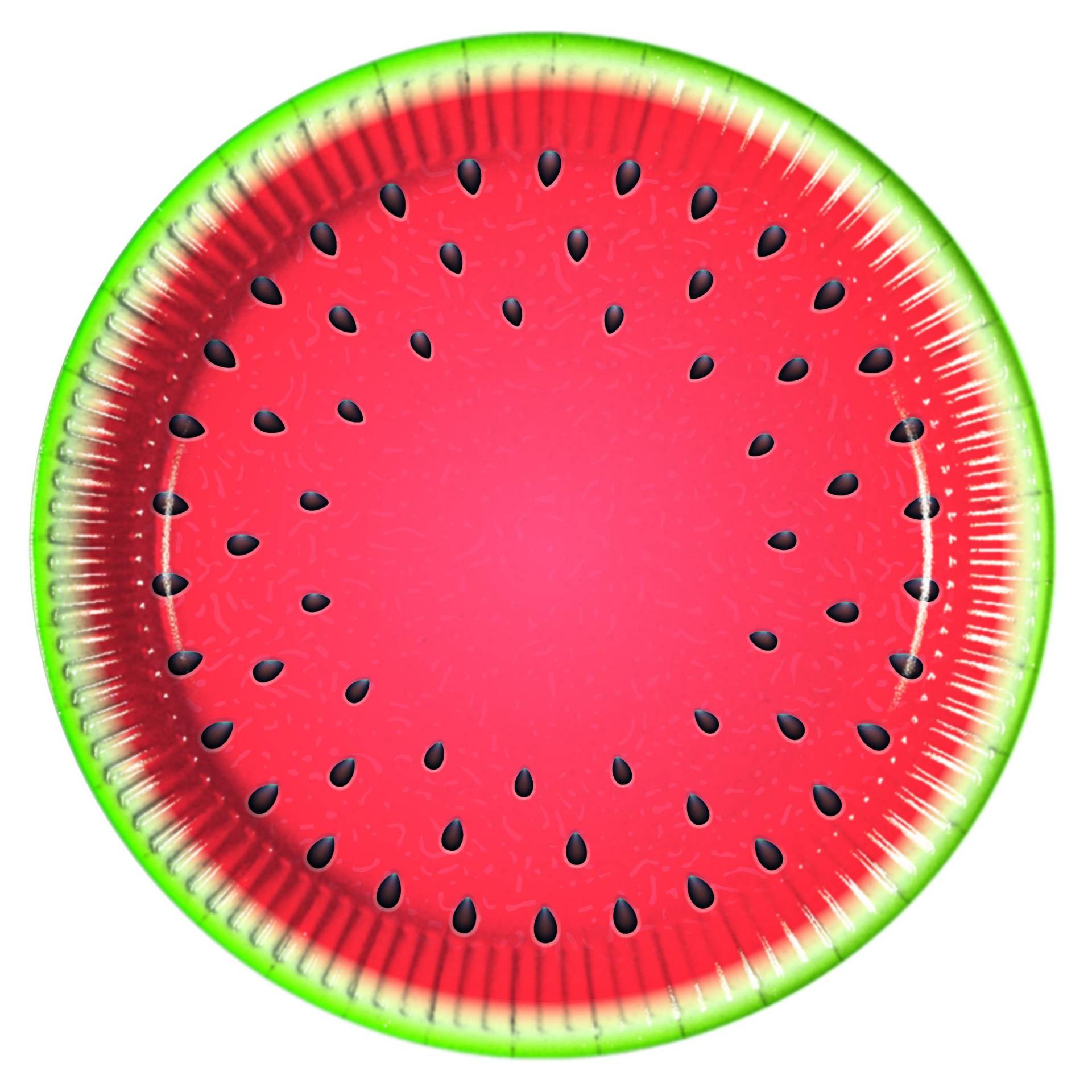 Sommerliche Wassermelone 8 Pappteller 23cm von Procos