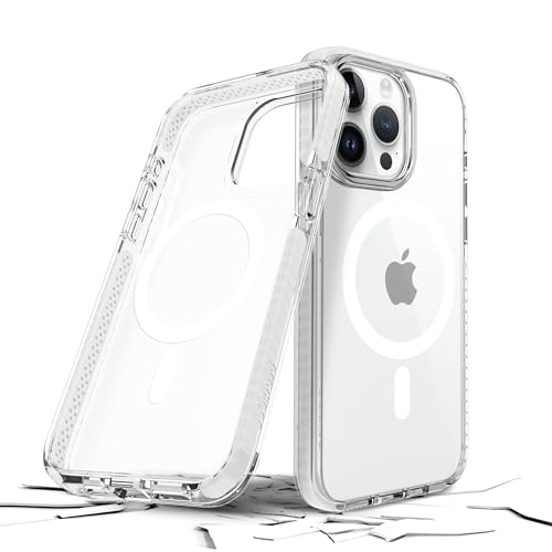 Prodigee iPhone 15 Pro Magneteek Weiß | Magnetisch Kabellos | Klar Transparent Durchscheinend Abdeckung | Militärqualität Fallgetestet | Doppelschichtiger Schutz | kratzfest | stoßfest | 15,5 cm | von Prodigee