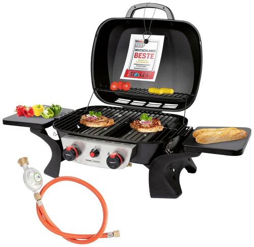 Profi Cook PC-GG 1261 Tisch Gas-Grill 2 Grillzonen, 2 Brenner, Thermometer im Deckel Schwarz von Profi Cook