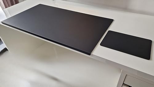 Gewinkelte Schreibtischunterlage mit Kantenschutz + Mousepad Echt Leder Schwarz 70 x 47cm Echt Rindsleder glatt Gewinkelte Schreibtischunterlage mit Kantenschutz + Mousepad Echt Leder Schwarz 70 x 47cm Echt Rindsleder glatt von Profi-Mats