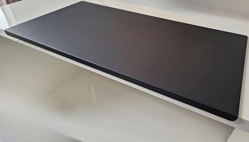 Gewinkelte Schreibtischunterlage mit Kantenschutz Echt Leder Schwarz 60 x 38cm Echt Rindsleder glatt ohne Mousepad von Profi-Mats