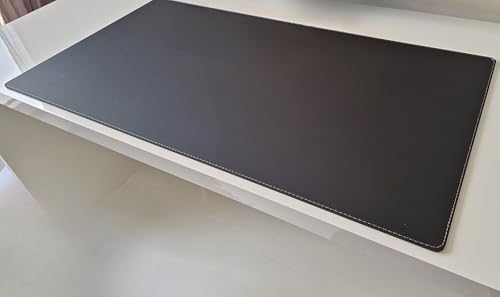 Gewinkelte Schreibtischunterlage mit Kantenschutz ohne Mousepad Echt Leder Schwarz mit weißen Absatz 70 x 47cm Echt Rindsleder glatt Gewinkelte Schreibtischunterlage mit Kantenschutz ohne Mousepad Echt Leder Schwarz mit weißen Absatz 70 x 47cm Echt Rindsleder glatt von Profi-Mats