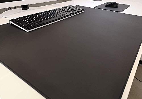 Schreibtischunterlage Echt Leder Schwarz 90 x 50 cm Echt Rindsleder glatt ohne Mousepad von Profi-Mats