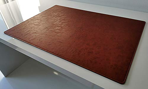 Schreibtischunterlage in Lora Leder 70 x 50 cognac braun von Profi-Mats