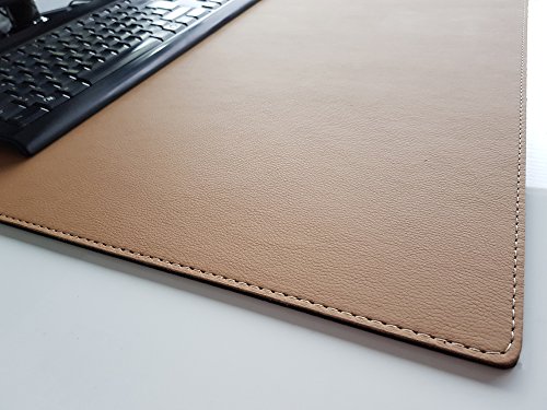 Schreibtischunterlage sanft lux Leder 70 x 50 Beige von Profi-Mats