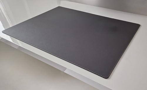 Schreibtischunterlage sanft lux Leder 70 x 50 Grau von Profi-Mats