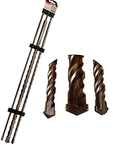 SDS-Plus-Steinbohrer, 3-tlg. Satz 1500 mm Betonbohrer-Set 1,5 m 1500mm lang Größen 12 16 24 mm Doppelspiralnut SDS Plus Bohrer Mauerbohrer XXL lang SDS-Plus-Steinbohrer, 3-tlg. Satz 1500 mm Betonbohrer-Set 1,5 m 1500mm lang Größen 12 16 24 mm Doppelspiralnut SDS Plus Bohrer Mauerbohrer XXL lang von Profi-Werkzeuge