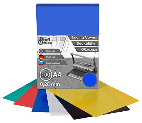 ProfiOffice® Deckblätter, DIN A4, matt, blau, 0,28mm, 100 Stück(39005) von ProfiOffice