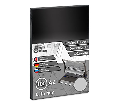 ProfiOffice® Deckblätter, DIN A4, transparent-glänzend, 0,15 mm, 100 Stück (59100) von ProfiOffice