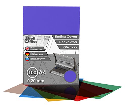 ProfiOffice® Deckblätter, DIN A4, transparent-violett-matt, 0.20 mm, 100 Stück(59021) von ProfiOffice