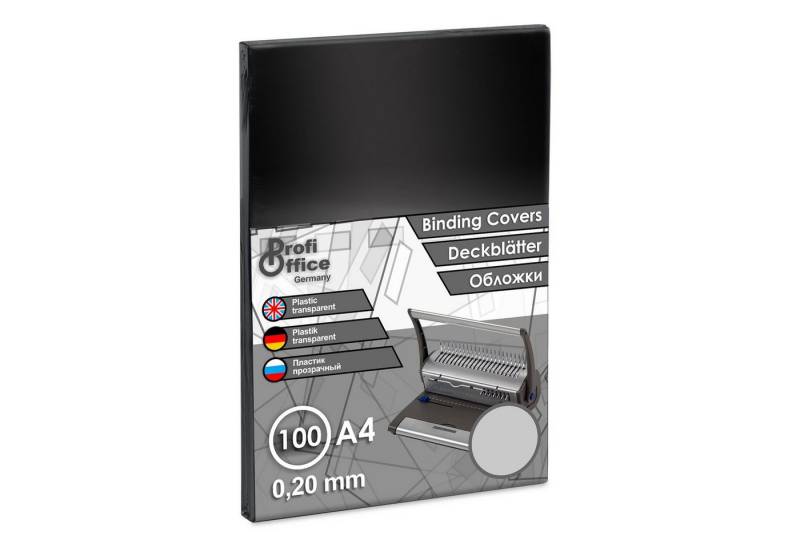 ProfiOffice Bindegerät ProfiOffice 100 Deckblätter Klarsichtfolien, A4, 0,20 mm, transparent, glänzend von ProfiOffice