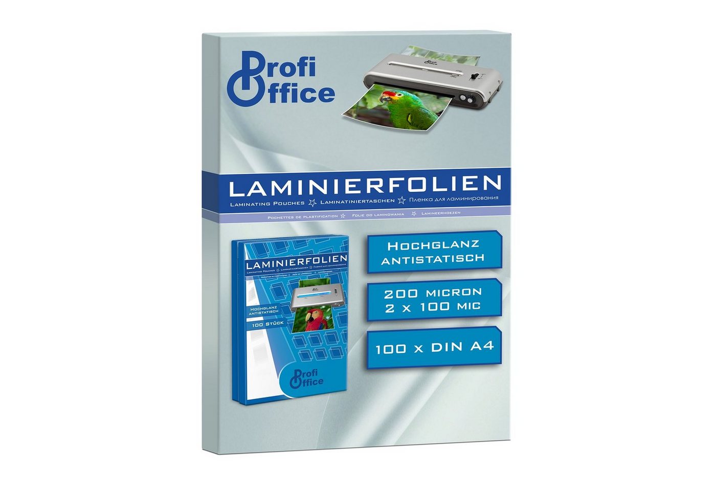 ProfiOffice Schutzfolie 100 ProfiOffice Laminierfolien, A4, 100 mic, glossy-transparent von ProfiOffice