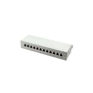 ProfiPatch SCENetwork KAT6a CAT6a Class Ea 12 Port Patchpanel Patchfeld aus Metall, grau RAL7035, 500MHz 10Gbit, zur Wandmontage oder als Desktop von ProfiPatch